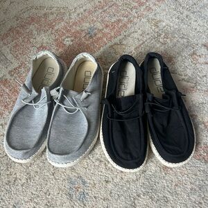 Hey Dude Wendy Black and Glacier Gray Shoes